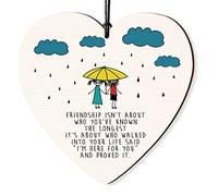 Dorothy Spring Friendship Is Not About Who You've Known The Longest I'm Here for You Targa in Legno da Appendere a Forma di Cuore, Idea Regalo per Un Amico Speciale