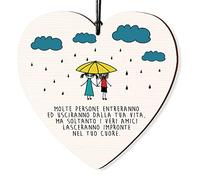 Dorothy Spring Ma Soltanto I Veri Amici Lasceranno Impronte nel Tuo Cuore Targa in Legno da Appendere a Forma di Cuore, Idea Regalo per Un Amico Speciale