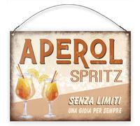 Dorothy Spring Targhetta in Metallo Aperol Spritz Design Retrò Vintage Placca Decorativa per Casa Regalo per Amici Decorazioni da Appendere 14x20cm