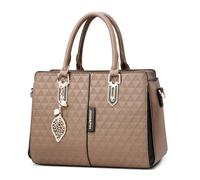DORRISO Antifurto Elegante Borse da Mano Donna Borsetta Signore Semplice Borse a Tracolla con Moda Ciondolo Design Lavoro Viaggio Ufficio Festa Banchetto Impermeabile PU Pelle Marrone