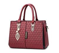 DORRISO Antifurto Elegante Borse da Mano Donna Borsetta Signore Semplice Borse a Tracolla con Moda Ciondolo Design Lavoro Viaggio Ufficio Festa Banchetto Impermeabile PU Pelle Rosso