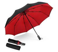 DORRISO Automatico Pieghevole Ombrello Antivento Impermeabile Anti-UV Asciugatura Portatile Rapida Donna Uomini Viaggio Ombrello Grande Ombrello Rosso