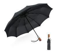 DORRISO Automatico Pieghevole Ombrello Manico in Legno Antivento Impermeabile Anti-UV Asciugatura Portatile Rapida Uomini Viaggio Aziendale Ombrello Ombrelli Pieghevoli Grandi Nero