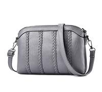 DORRISO Borsa Tracolla Donna Moda Borsetta Tracolla Borse Mano Borsetta Piccolo Capacità Messenger Bag per Shopper Viaggio Casuale Lavoro Donna PU Pelle Borsa Tracolla Grigio A