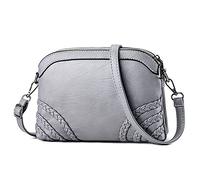 DORRISO Borsa Tracolla Donna Moda Borsetta Tracolla Borse Mano Borsetta Piccolo Capacità Messenger Bag per Shopper Viaggio Casuale Lavoro Donna PU Pelle Borsa Tracolla Grigio B