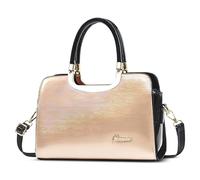 DORRISO Borse a Mano Donna Bellissimo Borsa Donna Borsa Tracolla Mano di Medie Dimensioni Borse Donna Moda Glosse Borsa Spalla Manico Superiore Pelle Brittent PU Cachi