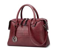 DORRISO Borse a Mano Donna Borsa a Tracolla Elegante Signore Tote Borse Leggero Pratiche con Ornamento Lavoro Viaggio Ufficio Festa Shopping Impermeabile PU Pelle Rosso