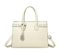 DORRISO Borse a Mano Donna, Design a Blocchi Elegante e Casual, Regolabile Lungo Tracolla + Manico Pratico, Pelle PU Borsa Grande per Viaggio Vacanza e Giornaliera Bianco