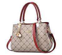 DORRISO Borse da Mano Donna Elegante Borsetta Pratiche Signore Borse a Tracolla con Ornamento Lavoro Viaggio Ufficio Festa Shopping Impermeabile PU Pelle Grigio