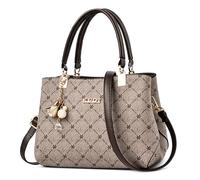 DORRISO Borse da Mano Donna Elegante Borsetta Pratiche Signore Borse a Tracolla con Ornamento Lavoro Viaggio Ufficio Festa Shopping Impermeabile PU Pelle Beige