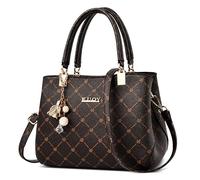 DORRISO Borse da Mano Donna Elegante Borsetta Pratiche Signore Borse a Tracolla con Ornamento Lavoro Viaggio Ufficio Festa Shopping Impermeabile PU Pelle Marrone