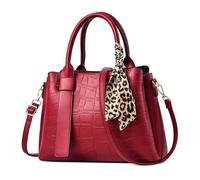 DORRISO Donna Moda Trama Borsa a Mano Elegante Piccola Borse Tote con Classica Nastro Borsa a Tracolla per Shopping Lavoro Viaggio Quotidiano Vacanza Casuale PU Pelle Donna Borse Messenger Rosso