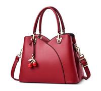 DORRISO Elegante Donna Borsa a Mano PU Pelle Moda Tote Borse Chic con Ciliegia Ciondolo Borsa a Tracolla per Viaggio Shopping Lavoro Quotidiano Vacanza Casuale Donna Borse a Spalla Rosso