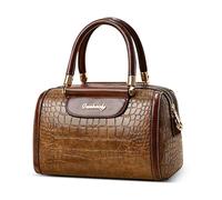 DORRISO Elegante Semplice Borse da Mano Donna Borsetta Pratiche Signore Moda Lucido Borse a Tracolla Antifurto Sicuro con Ornamento Lavoro Viaggio Ufficio Festa Shopping Impermeabile PU Pelle Giallo