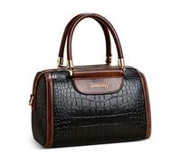 DORRISO Elegante Semplice Borse da Mano Donna Borsetta Pratiche Signore Moda Lucido Borse a Tracolla Antifurto Sicuro con Ornamento Lavoro Viaggio Ufficio Festa Shopping Impermeabile PU Pelle Nero