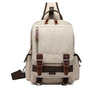 DORRISO Elegante Uomo Borsa sul Petto Alta Capacità Uomo Zaino Monospalla per 10.9 Pollici iPad con Manico Molteplici Tasche per Viaggio Casuale Shopping Impermeabile Borsa a Tracolla Uomo Bianco