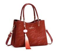 DORRISO Moda Antifurto Borse da Mano Donna Borsetta Elegante Borse a Tracolla Taglia Media Tendenza Design Lavoro Viaggio Ufficio Banchetto Festa Banchetto Impermeabile Morbido PU Pelle Rosso