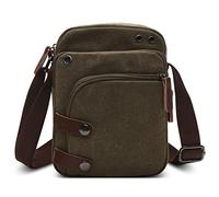 DORRISO Moda Borsa a Tracolla Uomo Borse Messenger Tela Piccolo Leggero Messenger Bag Viaggio Causale Scuola Lavoro Durevole Uomo Piccolo Borsa a Tracoll Verde