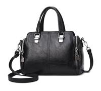 DORRISO Retrò Borsa a Mano Donna Moda Piccola Borse Tote Elegante Borsa a Tracolla con Manico per Shopping Viaggio Lavoro Quotidiano Vacanza Casuale Donna PU Pelle Borse Messenger Nero