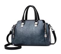 DORRISO Retrò Borsa a Mano Donna Moda Piccola Borse Tote Elegante Borsa a Tracolla con Manico per Shopping Viaggio Lavoro Quotidiano Vacanza Casuale Donna PU Pelle Borse Messenger Blu