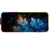 DORRISO RGB Tappetino per Mouse Gaming 900 x 400 x 3 mm XXL Grande Mouse Pad 12 LED Effetti Luce Superficie Liscio Computer PC e Laptop Tappetini per Mouse Argento