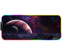 DORRISO RGB Tappetino per Mouse Gaming 900 x 400 x 3 mm XXL Grande Mouse Pad 12 LED Effetti Luce Superficie Liscio Computer PC e Laptop Tappetini per Mouse Cielo stellato