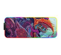DORRISO RGB Tappetino per Mouse Gaming Grande XL 800x300x3 mm Mouse Pad 12 LED Effetti Luce Superficie Liscio Computer PC e Laptop Tappetino per Mouse Bestia