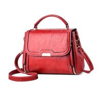 DORRISO Vintage Borse da Mano Donna Borsetta Antifurto Borse a Tracolla Piccolo Dimensione Design Borse a Spalla Lavoro Viaggio Ufficio Festa Banchetto Impermeabile Morbido PU Pelle Rosso