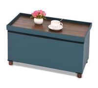 Dorriss Panca portaoggetti ottomana per soggiorno con vassoio portaoggetti per camera da letto, sgabello portaoggetti per tavolino da caffè, sgabello portaoggetti con gambe in pelle faxu, 76,2 cm