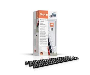Dorsi Plastici Peach 14mm, 100 fogli A4, nero | Pettini per rilegatura in plastica di alta qualità. Compatibile con rilegatrici in plastica di tutti i produttori, PB414-02