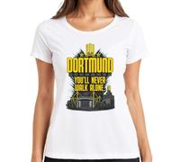 Dortmund You'll Never Walk Alone Statement - Maglietta da donna, bianco, 3XL