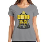 Dortmund You'll Never Walk Alone Statement - Maglietta da donna, grigio., L