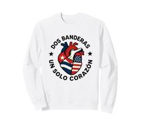 Dos Banderas Un Solo Corazon Due Bandiere Un Cuore Cubano Felpa