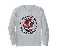 Dos Banderas Un Solo Corazon Due Bandiere Un Cuore Cubano Maglia a Manica