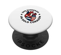 Dos Banderas Un Solo Corazon Due Bandiere Un Cuore Cubano PopSockets PopGrip Adesivo