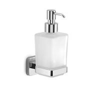 Dosasapone con erogatore in metallo cromo e contenitore in vetro satinato