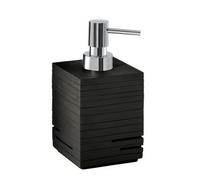 Dosasapone quadrotto nero con erogatore in plastica - 8,2x8,2x16 cm