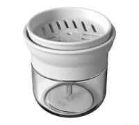 Dosatore Bagno e Cucina con Supporto Spugna Integrato: Dispenser Sapone Ricaricabile, Pressione per facile, 133x100mm(Round White)