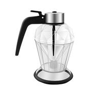 Dosatore di in - 200 ml con bottone automatico | Perdita di in con coperchio cromato | Versamento preciso per sciroppi, medicazioni, utilizzo su tavoli per la colazione