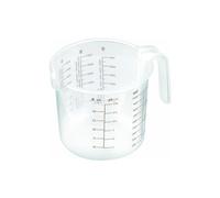 Dosatore Graduato con Beccuccio Versatore e Manico - Brocca Multifunzione per Liquidi e Solidi, Scala in Grammi e Litri, BPA Free, Lavabile in Lavastoviglie, in Plastica, 1L