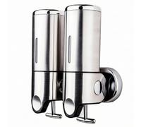 Dosatore Manuale Universale, Stile Moderno Minimalista, Finitura Argento, Doppio Dispenser
