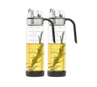 Dosatore Olio Oliera Bottiglia Erogatrice for Olio D'oliva da Cucina con Tappo Anti-Perdita, Set Erogatore for Olio E Aceto, 2 Pezzi Oliera da Tavola