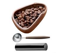 Dosatore per caffè in legno di provenienza sostenibile con paletta e flacone spray fine per flusso di lavoro barista (piatto+spray + cucchiaio)