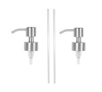 Dosatore Sapone,2 Pezzi Pompa Dispenser Sapone in Acciaio Inossidabile Distributore di Emulsioni Pompa di Ricambio 26-28 mm,Erogatore Pompas Liquido con Tubo per Cucina Bagno(Argento）