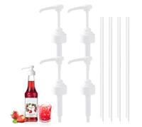 Dosatore Sapone Bagno Confezione Da 4 Bianco in Abs Con Tubo Da 30 Cm Dispenser per Pompa Sciroppo Dosatore Sapone per Shampoo Gel Doccia