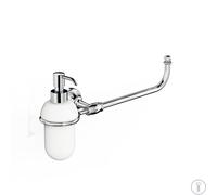 Dosatore sapone con portaasciugamano in Ottone Cromato Collezione 900 Dimensione 35,5x12,5xh 18,2 cm, bicchiere in ceramica in acciaio inox stile moderno cromo cromo