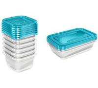 keeeper Set da 4 Contenitori per Alimenti, 4 x 750 ml, 15,5 x 10,5 x 8,5 cm, Fredo Fresh, Blu trasparente