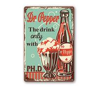 DOSEK - Targa in metallo vintage compatibile con Dr Pepper, segnale di avvertimento con animali, divertente, per Natale, da parete, uomo, caverna cola, decorazione per la casa, in metallo, birra