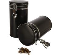 Dosenritter | 2x barattoli di conservazione/per caffè, guarnizione in silicone, chiusura a clip, in metallo, ermetico per 500g di caffè | 20x10,4cm (H,ø) | ideale per integratori alimentari o farina