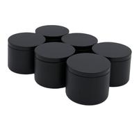 Dosenritter | 6 x barattoli rotondi per spezie/tè con guarnizione in silicone per l'apertura a rotazione, ermetici in metallo per circa 100 g di spezie in polvere | 6,2 x 8 cm (H,ø)